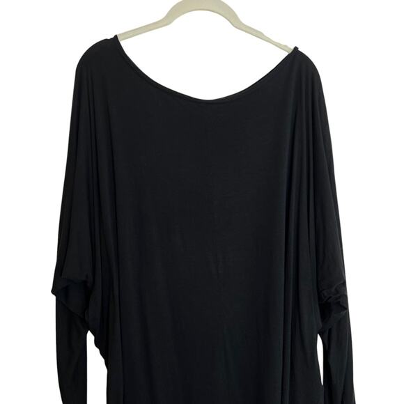 Vince Womens Black Top Large Batwing Dolman Sleeve Draped Oversized Viscose - Picture 3 of 8